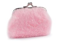 Portmonetka, bilonówka pluszowa różowa