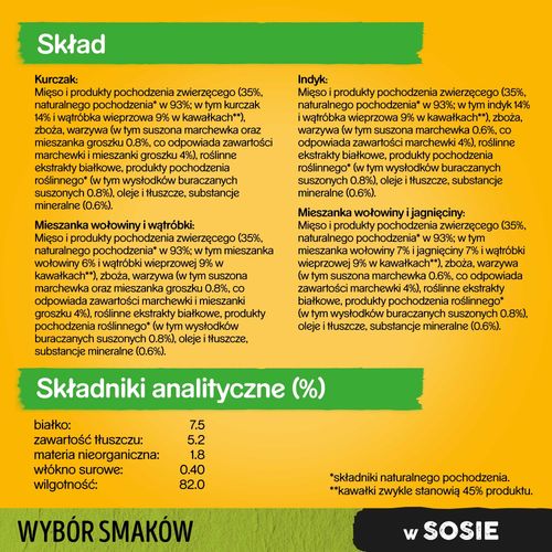 pedigree mixed selection with vegetables sos ind/jag/woł/kur 40x100g na Arena.pl