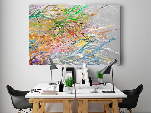 95801 Obraz na płótnie KOLOROWE FALE MODNY na Arena.pl