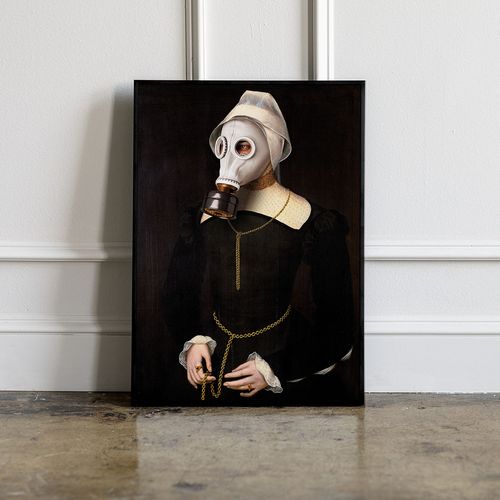 Plakat portret maska gazowa 29,7x42 cm A3 na Arena.pl
