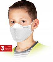 maseczka wielokrotnego użytku dla dzieci / biała / mas-safer-kids w