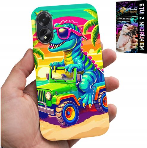 ETUI DO OPPO A78 4G - DINOZAUR W CIĘŻARÓWCE WZORY DLA DZIECI na Arena.pl