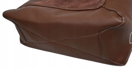 BESTINI torebka damska SHOPPER na ramię A4 ZAMSZ czekolada shopper na Arena.pl