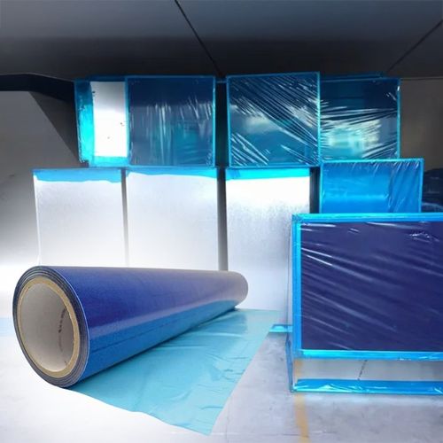 MOCNA FOLIA MALARSKA OCHRONNA SAMOPRZYLEPNA GRUBA NIEBIESKA ROLKA 75m na Arena.pl