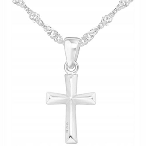 NASZYJNIK SREBRNY KRZYŻYK ŁAŃCUSZEK CHRZEST KOMUNIA GRAWER 925 na Arena.pl
