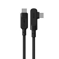 Kabel przewód kątowy w oplocie USB-C 100W 20V 5A 2m czarny
