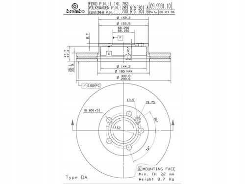 TARCZA HAM PRZOD 300X26 V BREMBO na Arena.pl