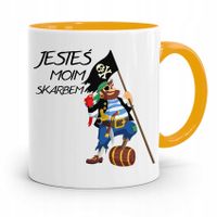 Kubek Żółty Dla Dziewczyny Jesteś Moim Skarbem Z Nadrukiem Ze Zdjęciem