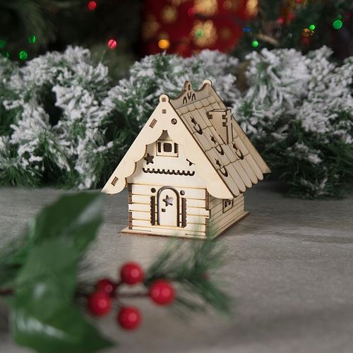 DOMEK LAMPION ŚWIĄTECZNY LED LAMPKA PREZENT DIY na Arena.pl