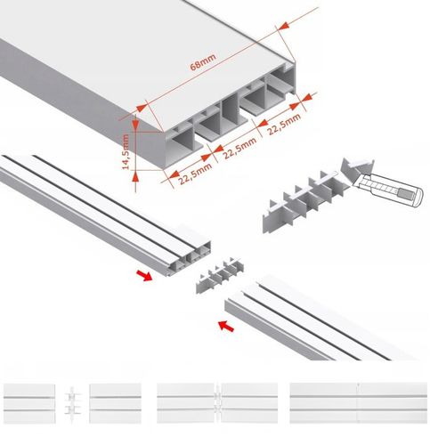 Karnisz sufitowy podwójny PCV 320 cm szyna sufitowa II TOROWA na Arena.pl