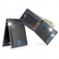 SERASAR, Portfel skórzany męski [Clever] z ochroną RFID, biały