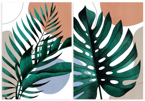 Zestaw dwóch plakatów monstera liść 29,7x42 cm A3 na Arena.pl
