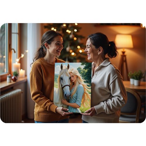 Obraz do malowania po numerach 40x50 cm Massido Portret kobiety z koniem na Arena.pl