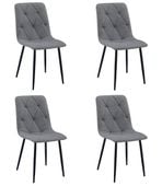 Krzesło LIBRA - ciemny szary materiał / nogi czarne x 4