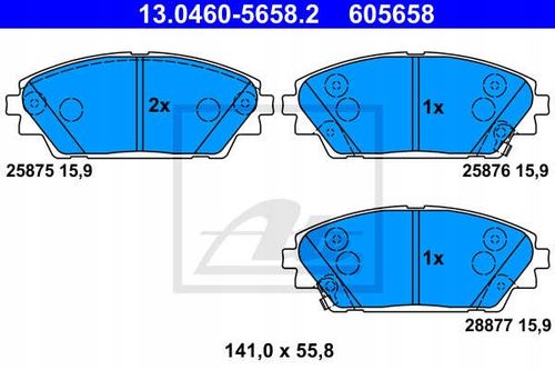 KLOCKI HAM PRZOD MAZDA 3 13- ATE na Arena.pl