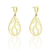 kolczyki stal chirurgiczna złote ażurowe listki sztyft kst1811