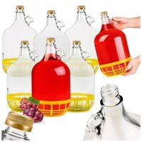 6x GĄSIOR 5L BALON DAMA BUTELKA na WINO CYDR NALEWKI BIMBER + ZAKRĘTKA