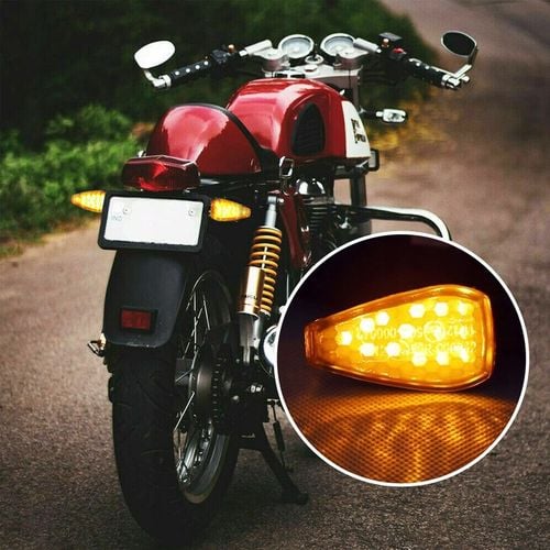 4x KIERUNKOWSKAZY MOTOCYKLOWE QUADA HOMOLOGACJA 12 V CZARNE DYMIONE 14 LED na Arena.pl