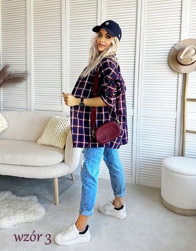 KOSZULA DAMSKA w kratę luźna zapinana na guziki na Arena.pl