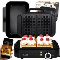 Gofrownica 2000W XXL na 2 duże gofry Płynna regulacja temperatury