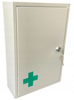 APTECZKA BHP ŚCIENNA ZAKŁADOWA NA ŚCIANĘ DO BIURA METALOWA WISZĄCA