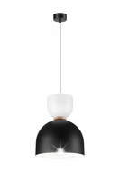 LAMPA WISZĄCA ZWIS LAMKUR LOKE 49489 1xE27 CZARNY BIAŁY