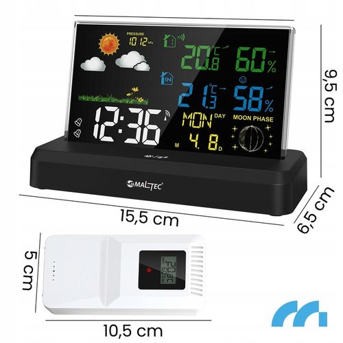 STACJA POGODOWA BEZPRZEWODOWA TERMOMETR BAROMETR CZUJNIK ZEWNĘTRZNY POGODY na Arena.pl