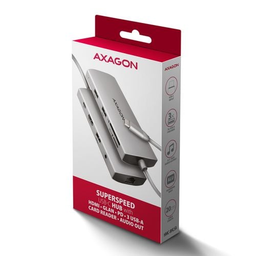 AXAGON Multi port USB-C 5Gbps hub | HMC-8HLSA na Arena.pl