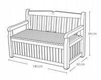 Ławka ogrodowa ze skrzynią EDEN Pojemna MOCNA Schowek Kufer BALKON TARAS