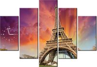 105CM 150CM ZEGAR 5 ELEM WIEŻA EIFFLA DRUK OBRAZ