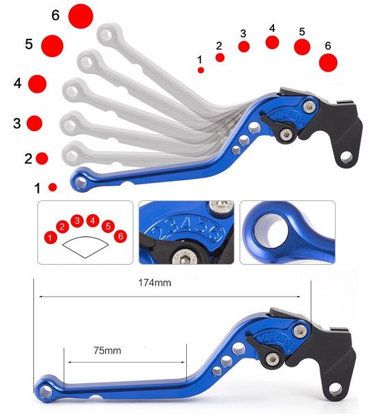 Klamki Sportowe CNC DŁUGIE, Suzuki GSF1250 / GSF1250S, 2007-2016r. zdjęcie 4
