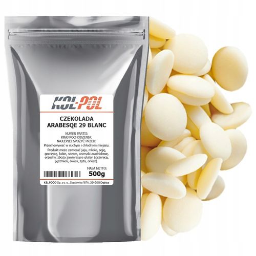 CZEKOLADA BELGIJSKA 29% BIAŁA 500g Do fontann fondue deserów jakość Kol-Pol na Arena.pl