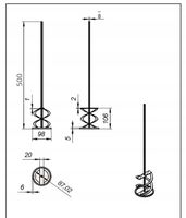 MIESZADŁO ZE STALI NIERDZEWNEJ SPIRALNE Z PŁASKOWNIKA FI 98MM