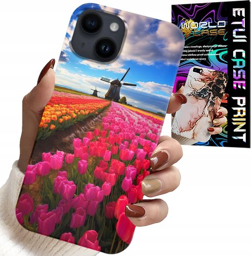 ETUI DO IPHONE 15 PLUS - POLE KOLOROWYCH TULIPANÓW, TULIPAN, CASE na Arena.pl