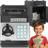 Sejf skarbonka dla dzieci bankomat na pin kod na banknoty monety wpłatomat