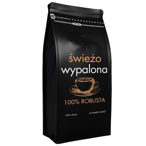 Kawa ziarnista 1kg ŚWIEŻO PALONA 100% ROBUSTA Z Palarni Do ekspresu na Arena.pl