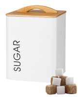 Pojemnik metalowy puszka kwadratowa na cukier MONACO SUGAR biały matowy