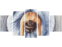 70CM 150CM OBRAZ 5 ELEM BŁĘKITNA BALETNICA ŚCIENNY