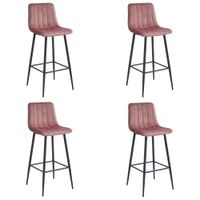 Hoker POZZA - aksamit ciemny róż / nogi czarne x 4