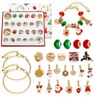 Kalendarz Adwentowy DZIEWCZYNKI Bransoletki Biżuteria Charms Koraliki DIY