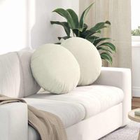 Poduszki na siedziska 2 pcs Kremowy Ø 40 x 13 cm Aksamit