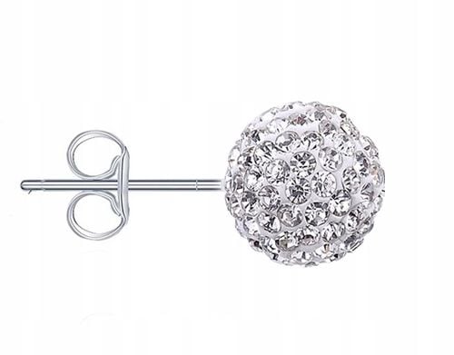 KOLCZYKI SREBRNE 925 CYRKONIE KULKI SZTYFTY NA PREZENT SWAROVSKI SREBRO 925 na Arena.pl