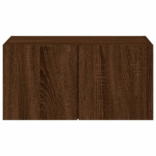 Ścienna szafka TV z LED, brązowy dąb, 60x35x31 cm na Arena.pl