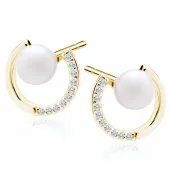 POZŁACANE SREBRNE KOLCZYKI OTWARTE KÓŁKA KÓŁECZKA PERŁY PEREŁKI CYRKONIE