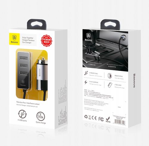 ŁADOWARKA SAMOCHODOWA BASEUS 4X USB S9 S9 PLUS na Arena.pl