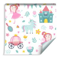 Tapeta Dla Dzieci Dla Dziewczynki - Jednorożce i Księżniczki