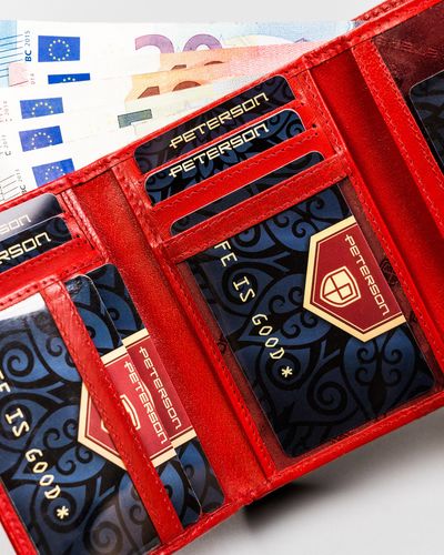 elegancki portfel damski ze skóry naturalnej - peterson na Arena.pl