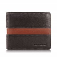 portfel męski skórzany elegancki mały klasyczny brązowy brodrene g-95mn/br