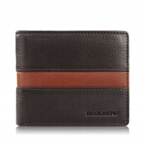 portfel męski skórzany elegancki mały klasyczny brązowy brodrene g-95mn/br na Arena.pl