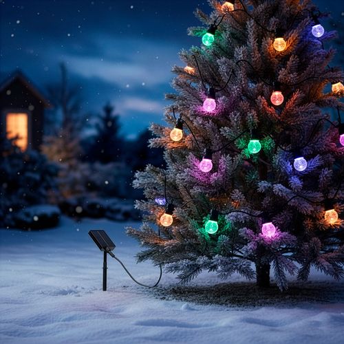 Lampki choinkowe żarówki 15 Led oświetlenie zewnętrzne solarne 10,5 m multikolor na Arena.pl